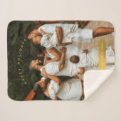 Golden Custom Photo Family Kerstmis Sherpa Deken (Voorkant (horizontaal))
