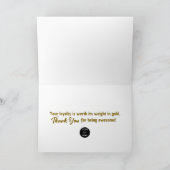 Golden Customer Appreciation Bedankkaart (Binnen)