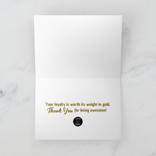 Golden Customer Appreciation Bedankkaart (Binnen)