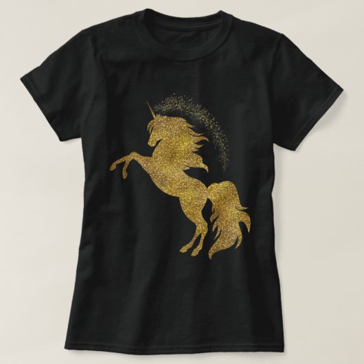 Golden Cute Glitter Beautiful Unicorn T Gold Tee 8 T-shirt (Design voorkant)