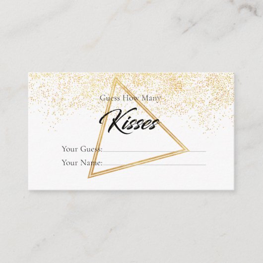 Golden Cute Hoeveel Kisses Bridal Enclosure Kaart (Voorkant)