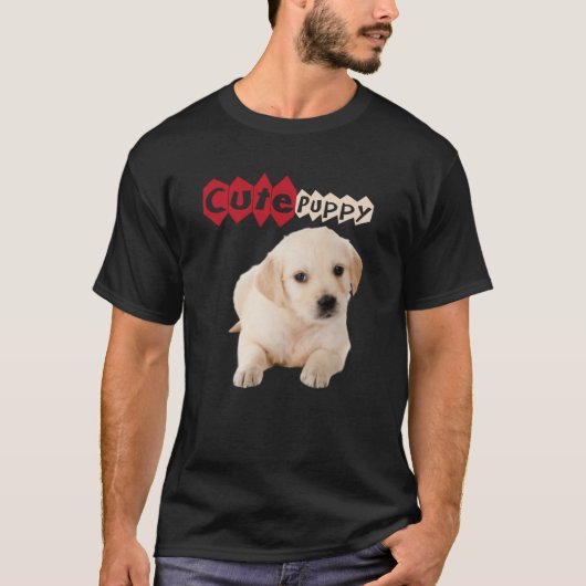 Golden Cute Labrador rekwalvispuppy T-shirt (Voorkant)