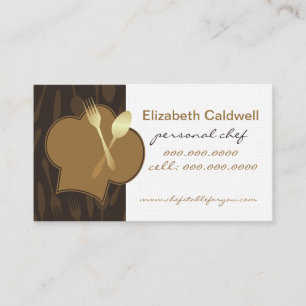 Golden Cutlery & Chef Pet Personal Chef Biz Card Visitekaartje