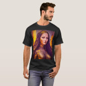 Golden Cyborg Mona Lisa T-shirt (Voorkant volledig)