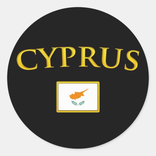 Golden Cyprus Ronde Sticker (Voorkant)