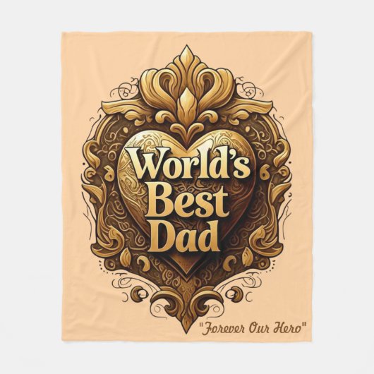 "Golden Dad Love" Fleece Deken (Voorkant)