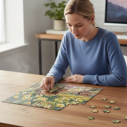 Golden Daffodil Garden Blooms Watercolor  Legpuzzel