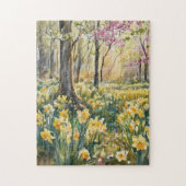 Golden Daffodil Garden Blooms Watercolor  Legpuzzel (Verticaal)