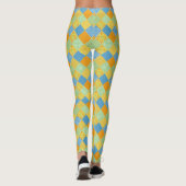 Golden Daffodils Faux Patchwork om aan te passen Leggings (Achterkant)