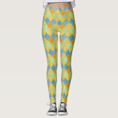 Golden Daffodils Faux Patchwork om aan te passen Leggings (Voorkant)