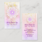 *~* Golden Dahlia Pastel Pink Lavender AP2 Visitekaartje (Voorkant / Achterkant)