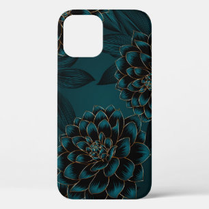 Golden Dahlia's: Luxe  patroon. Case-Mate iPhone Case