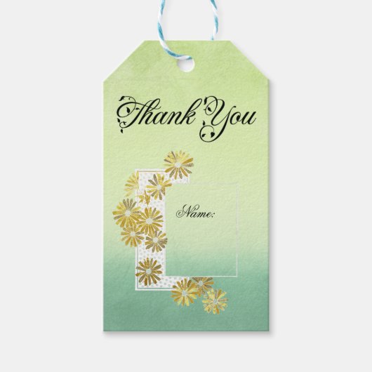 Golden Daisy Dream Elegance Romance  Chic Cadeaulabel (Voorkant)