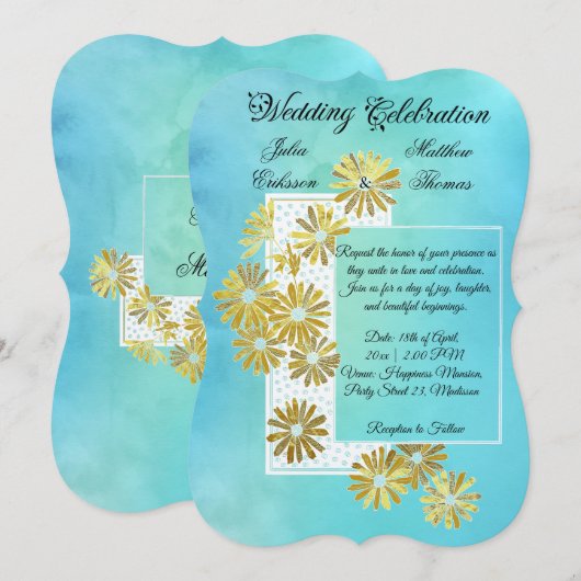 Golden Daisy Dream Elegance Romance  Chic Kaart (Voorkant / Achterkant)