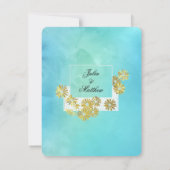 Golden Daisy Dream Elegance Romance  Chic RSVP Kaartje (Achterkant)