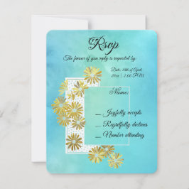 Golden Daisy Dream Elegance Romance  Chic RSVP Kaartje