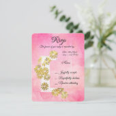 Golden Daisy Dream Elegance Romance  Chic RSVP Kaartje (Staand voorkant)