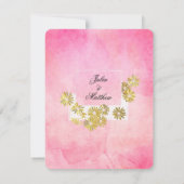 Golden Daisy Dream Elegance Romance  Chic RSVP Kaartje (Achterkant)