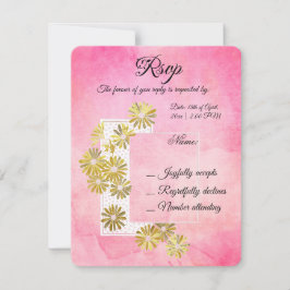Golden Daisy Dream Elegance Romance  Chic RSVP Kaartje