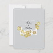 Golden Daisy Dream Elegance Romance  Chic RSVP Kaartje (Achterkant)
