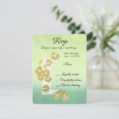 Golden Daisy Dream Elegance Romance  Chic RSVP Kaartje (Staand voorkant)
