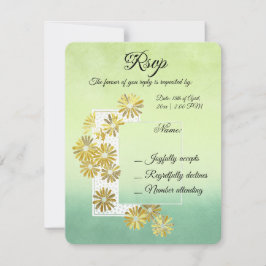 Golden Daisy Dream Elegance Romance  Chic RSVP Kaartje