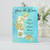 Golden Daisy Dream Elegance Romance  Chic Save The Date (Staand voorkant)
