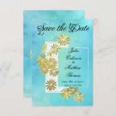 Golden Daisy Dream Elegance Romance  Chic Save The Date (Voorkant / Achterkant)