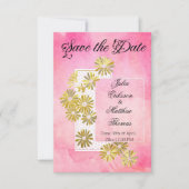 Golden Daisy Dream Elegance Romance  Chic Save The Date (Voorkant)