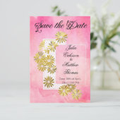Golden Daisy Dream Elegance Romance Chic Save The Date (Staand voorkant)