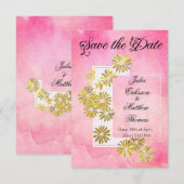 Golden Daisy Dream Elegance Romance Chic Save The Date (Voorkant / Achterkant)