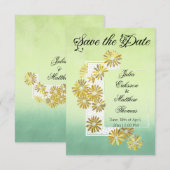 Golden Daisy Dream Elegance Romance  Chic Save The Date (Voorkant / Achterkant)