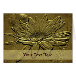 Golden Daisy Floral Art-fotokaart