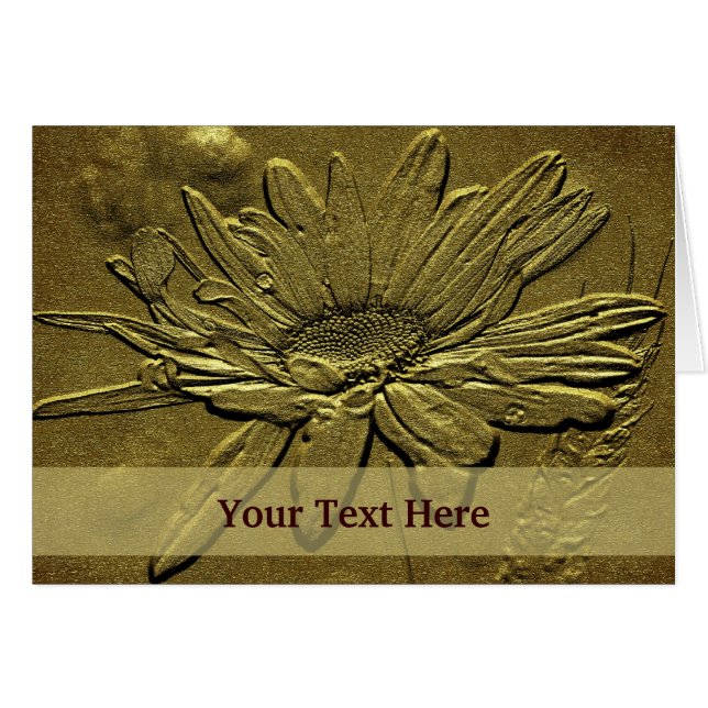 Golden Daisy Floral Art-fotokaart (Voorkant Horizontaal)