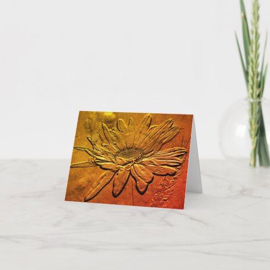 Golden Daisy Floral Art  noot Kaart (Voorkant)