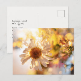 Golden daisy with universal spiritual message briefkaart