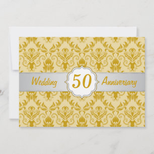 Golden Damask, 50th Wedding Jubileum Kaart