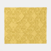 Golden Damask Bows Fleece Deken (Voorkant (Horizontaal))