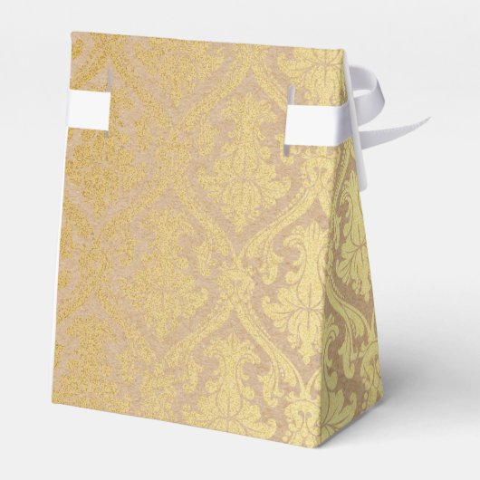 Golden Damask Cardboard Birthday Wedding Favor Bedankdoosjes (Achterkant)