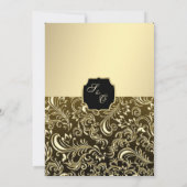 Golden Damask Elegance bruiloft uitnodiging (Achterkant)