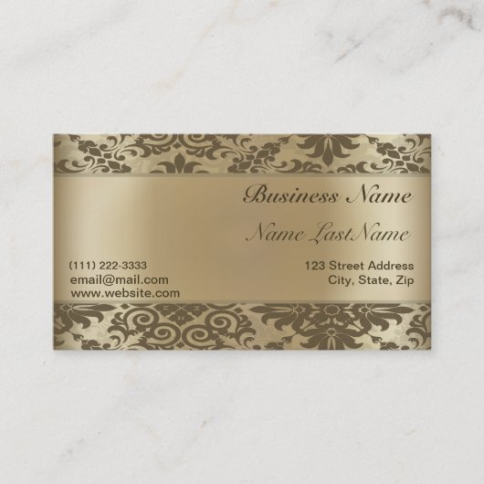 Golden Damask Elegant Visitekaartje (Voorkant)