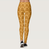 Golden Damask Floral Pattern Leggings (Achterkant)