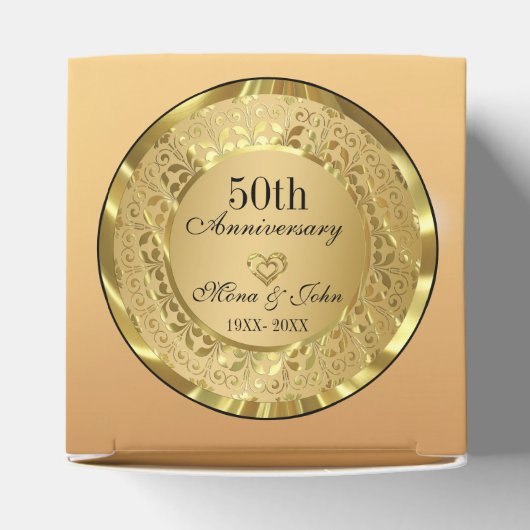 Golden Damask Jubileum Bedankdoosjes (Bovenkant)