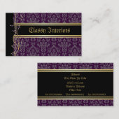 Golden Damask Luxury Custom Visitekaartjes (Voorkant / Achterkant)