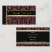 Golden Damask Luxury Custom Visitekaartjes (Voorkant / Achterkant)