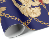 Golden Damask naadloos patroon. indiase wal Cadeaupapier (Rol Hoek)
