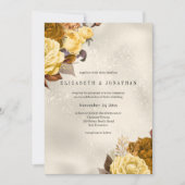 Golden Damask Roos bruiloft Kaart (Voorkant)