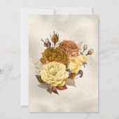 Golden Damask Roos bruiloft Kaart (Achterkant)