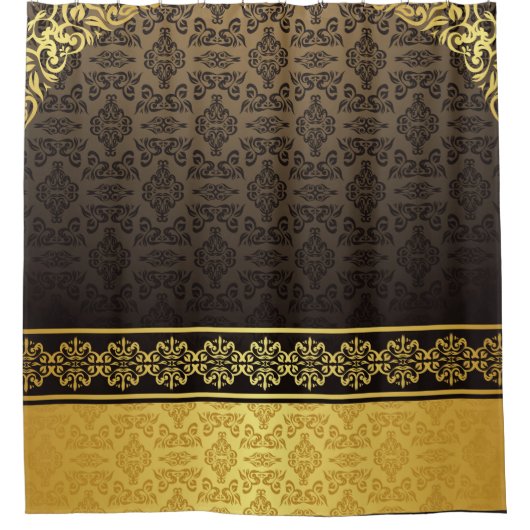 Golden Damask Shower Curtain Douchegordijn (Voorkant)