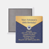 Golden Damask verjaardagsuitnodigingsmagneet Magneet (Voorkant / Achterkant)